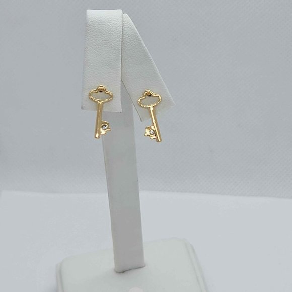 Brand NEW Brazilian 18k Gold Filled Key Earrings - Picture 4 of 4